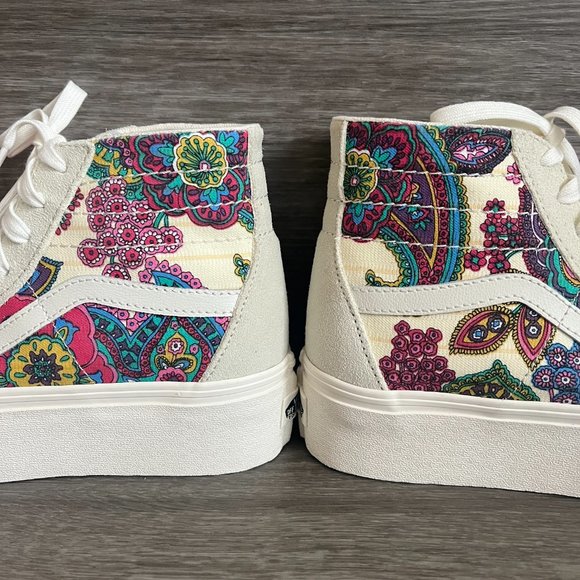 Vans Sk8-Hi Tapered Paisley Bloom Turtledove Platform Women's NWB - Picture 7 of 8